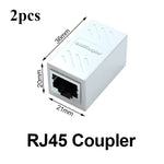 New RJ45 Connector Cat7/6 Ethernet Adapter Gigabit Interface Network Extender Convertor For Extension Cable Female to Female