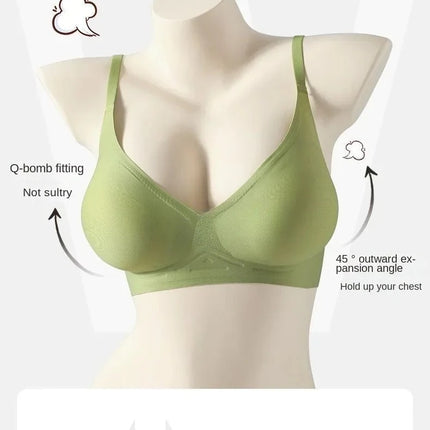 Flat Chest Solution Bra for Women Thickened Push Up Cups No Steel Ring Seamless Invisible Lift Small Chest Enhancement B C Cup