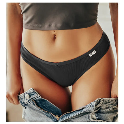 5Pcs/Set Women Cotton Brazilian Panties V Waist Female Underwear Comfortable Underwear Low Rise T-Back Bikini Girls Lingerie New