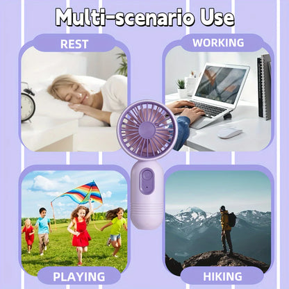 1PC USB Mini Rechargeable Portable Fan with 3 Speeds, Handheld Fan for Gift Choice, Perfect For Office, Outdoor, Travel, Camping