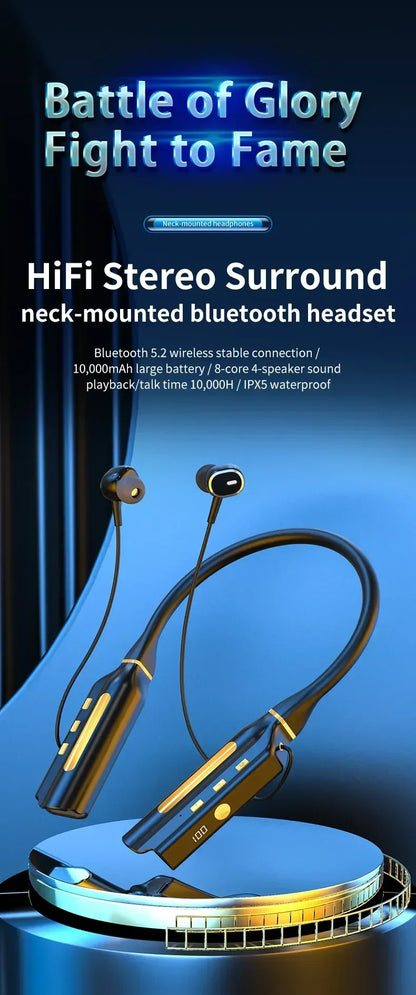 10000Hours Playback Wireless Headphones Neckband Earphone Bluetooth Bass Headset Sports Waterproof Earplugs Can Be As Power Bank