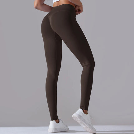 Crossover Waist Women Yoga Leggings Hips Lifting Gym Leggings Seamless Sport Pants High Waist Fitness Leggings Workout Running