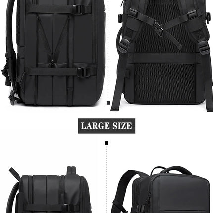 BANGE Aesthetic Men Business Backpack School Expandable USB Bag, Large Capacity 17.3 Laptop Waterproof Fashion Travel Backpack