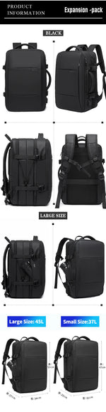BANGE Aesthetic Men Business Backpack School Expandable USB Bag, Large Capacity 17.3 Laptop Waterproof Fashion Travel Backpack