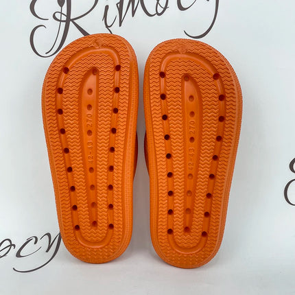 Rimocy Soft Sole EVA Women's Flip Flops 2023 Summer Beach Non-slip Cloud Slippers Women Thick Platform Clip Toe Bathroom Slides