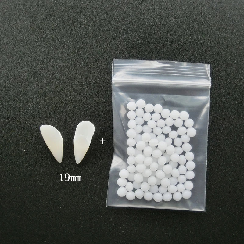 1 Pairs Halloween Vampire Teeth Fangs Dentures Props Party Costume DIY Cosplay Props False Teeth Resin Fangs with Solid Glue