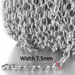 1meter Stainless Steel Necklace Chain for Jewelry Making DIY 1:3 NK Rolo Cable Link Curb Chains Thick Chain Bracelet Accessories