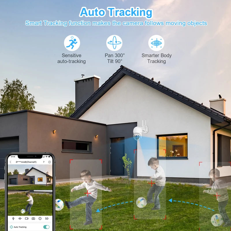 Smar 3MP Wireless CCTV Security Camera System PTZ Wifi Camera Outdoor Surveillance Camera Kit  Alarm 8CH NVR WIFI Camera Set