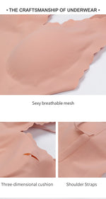 Hot Sale 9 Colors Comfy Bra WireFree Padded Wavy Edge Korea Laser Cutting Invisible Yoga Wear Ladies Bra Seamless Women Bra