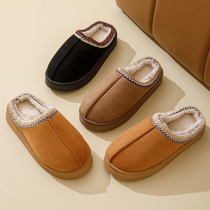 Winter Bohemian Style Indoor Fluffy Slippers with Anti-Slip and Warm Design for Comfortable Feet