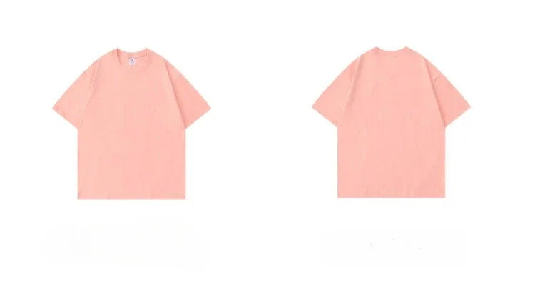 300g Cotton T Shirts Men Short Sleeved Heavyweight  Summer Round Neck Loose Breathable Shirt for Men Women Basic Tee