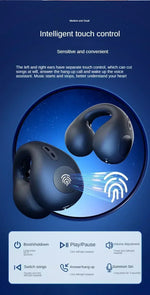 NEW Bluetooth 5.3 Wireless Bone Conduction Headphones T75 Clip Ear Music Noise Canceling Headset HD Call Sports Gaming Earphone