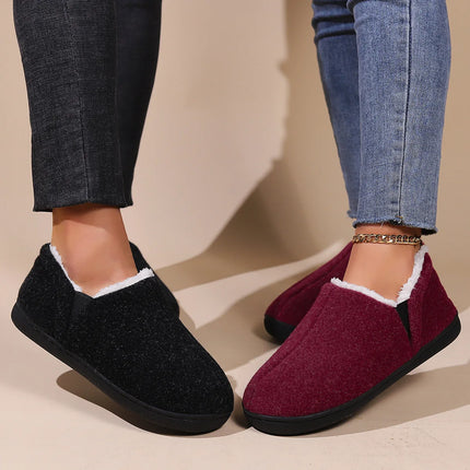 Bebealy Winter Slippers For Men Outdoor Antiskid Men Slippers Fashion Casual Warm Fluffy Slippers Indoor Plush Flat Men Shoes