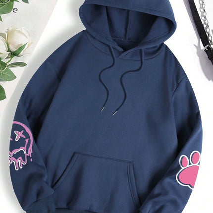 Hip Hop Street Casual Printed Female Hoodies Fashion Hoodie Oversize Loose New Sweatshirts Autumn Warm Fleece Clothing