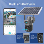 8MP 4K WiFi Solar Camera Outdoor Wireless CCTV Surveillance Camera With Solar Panel Dual Lens PTZ IP Cam Security Protection