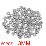 50pcs Stainless Steel Daisy Snowflake Flower Spacer Beads Gold Plated Loose Bead Cap for DIY Needlework Jewelry Making Bracelet
