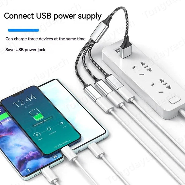 USB Type C Hub Extensions 4 Port USB Cable Splitter OTG High Speed Transfer Adapter Portable Converter For PC Laptop Macbook Pro