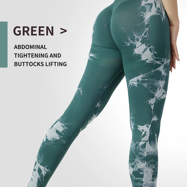 Tie Dye Yoga Pants Sport Leggings Women Seamless High Waist Push Up Woman Tights Fitness Workout Leggins Gym Clothing 2024 New