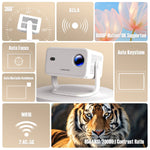 Magcubic 8K L018 Projector 650ANSI Native 1080P Auto Focus & Keystone 360° Rotate Android 14 BT 5.4 WIFI6 Portable Home Theater