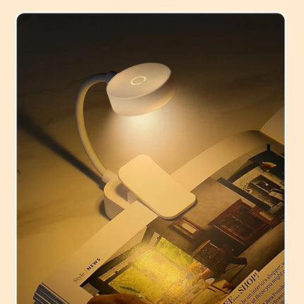 Portable LED Book Lights Eye Protection Night Light Mini 360°Clip-On Desk Reading Battery Lamp Travel Bedroom