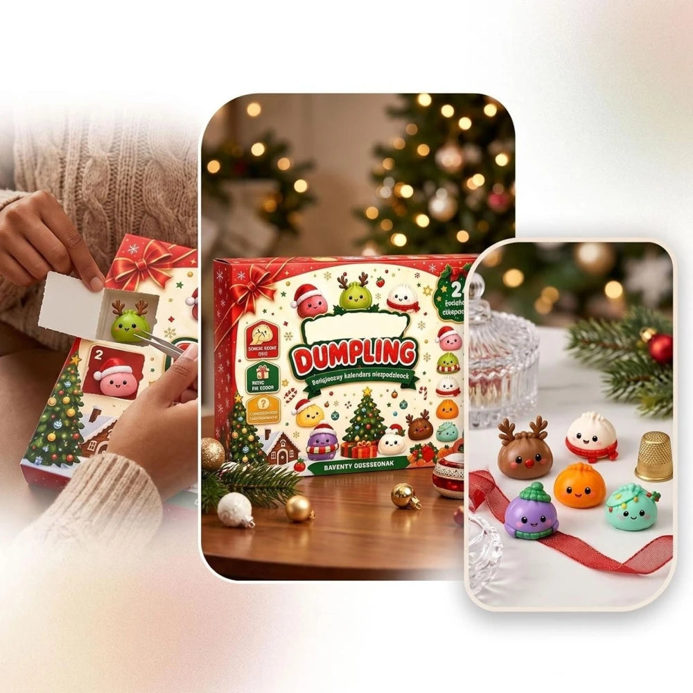 24‑Days Christmas Dumpling Advent Calendar Gift Set, Holiday Countdown Ornaments, Desktop Decor, Festive Party Favor Gifts