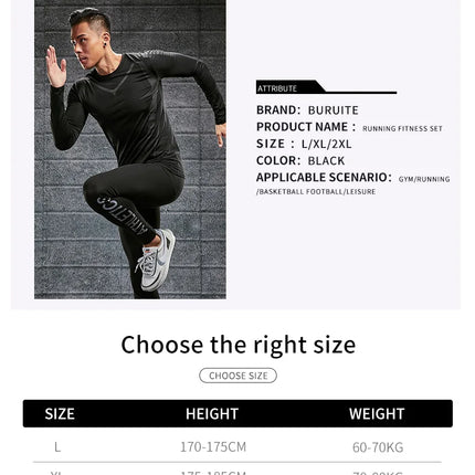 Quick Drying Tight Fitting Suit For Men'S Long Sleeved Sports Cycling Top, Running, Fitness, Football Training, Basketball Shirt