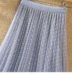 Tutu Tulle Long Maxi Skirt Women Fashion 2023 Korean Cute Pink High Waist Pleated Skirt Mesh Female Lady Aesthetic Faldas