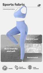 Yoga Basic 2pcs Seamless High Stretch Yoga Set Tracksuit Gym Set Crisscross Back Cami Hip-hugging Tummy Control Leggings
