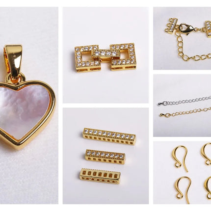 18K Gold Plated Separators For Bead,Spacers Beads For Jewelry Making,Brass Metal Round Beads,DIY Bracelets/Necklace Accessories
