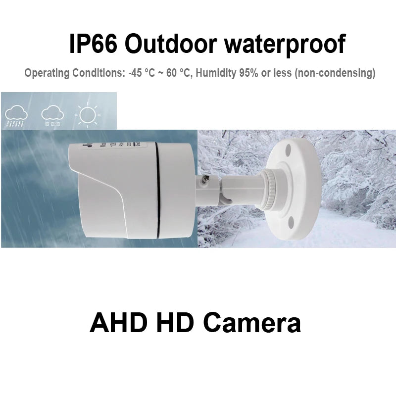 JIENUO 4K AHD Camera CCTV Security Surveillance Outdoor Waterproof Infrared NightVision Indoor CVI 1080P 5MP HD Home Cam Monitor