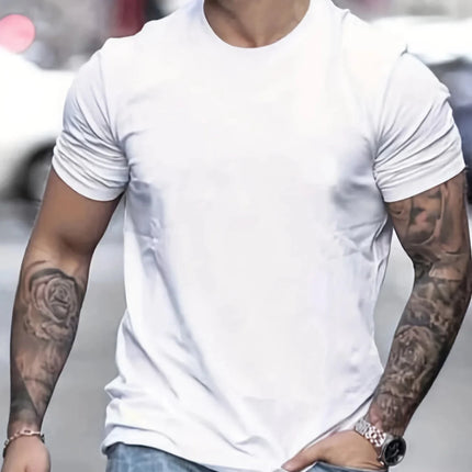Men's Summer Loose Size 100% Cotton Bird Print Slim Fit Casual Round Neck Short Sleeve T-shirt Top