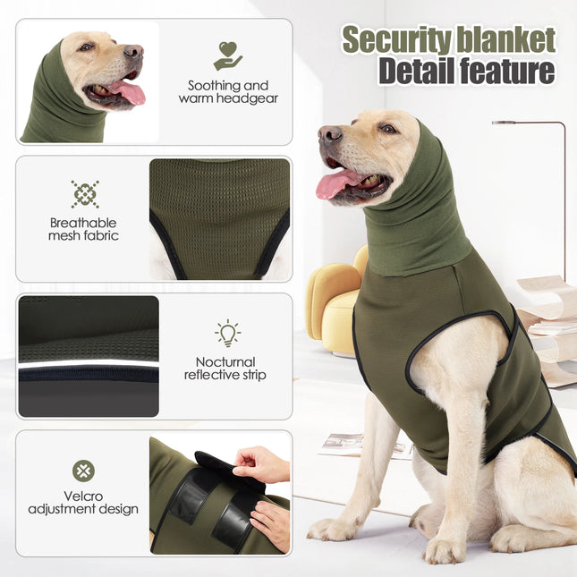 Dog Anxiety Vest and Coat-Keep Pet Calm, Dog Jacket for Thunder, Fireworks, Anti Anxiety Vest for Dogs and Cat Body and Ear