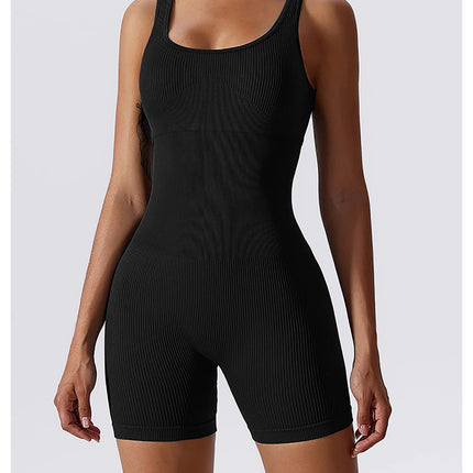 High Elastic Integrated Tight Fitting Jumpsuit Aerial Beauty Back Yoga Suit Seamless Jumpsuit for Women