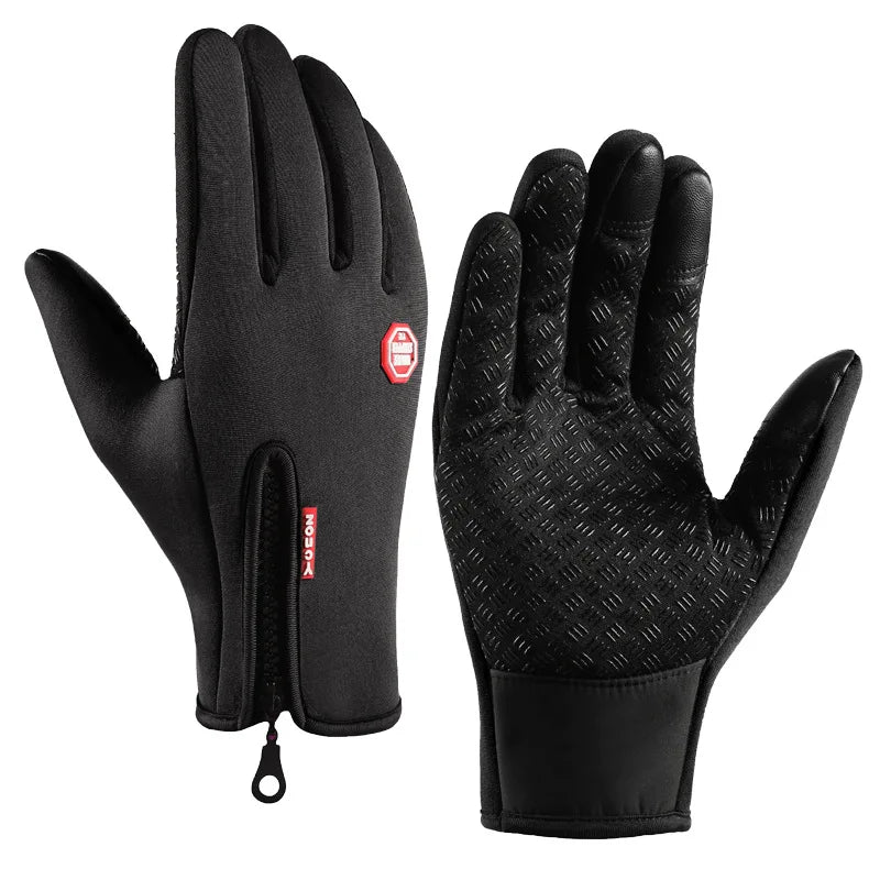 Winter Cycling Gloves With Wrist Support Touch Screen Bicycle Gloves Outdoor Sports Anti-slip Windproof Bike Full Finger Gloves