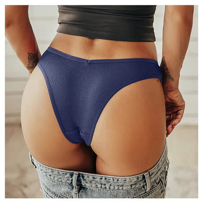 5Pcs/Set Women Cotton Brazilian Panties V Waist Female Underwear Comfortable Underwear Low Rise T-Back Bikini Girls Lingerie New