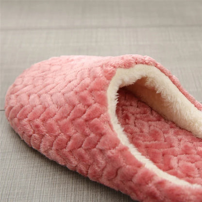 Women Men Home Slippers Plush Warmer Indoor Slipper Autumn Winter House Flat Floor Shoes Female Soft Slient Slides For Bedroom
