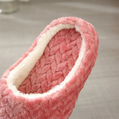 Women Men Home Slippers Plush Warmer Indoor Slipper Autumn Winter House Flat Floor Shoes Female Soft Slient Slides For Bedroom