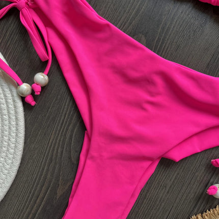 2025 New Sexy Triangle Bathing Suit for Women Brazilian Bikinis Halter Swimwear Push Up Swimsuit Metal Chain Beach Bikini Set