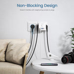 LENCENT EU Plug Power Strip Wall Socket with 3 AC+3 USB QC 18W +1 Type C PD 35W Fast Charger Adapter 7-in-1 Socket On/Off Switch