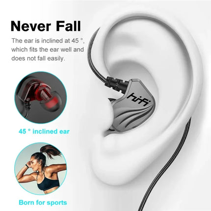 HIFI 6D Surround Bass In-Ear Wired Headphones 3.5mm Type C Earphone Sports Waterproof Gaming Headset Handfree Earbuds with Mic