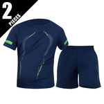2/6 Pack Plus Size Men's Quick-drying Short-sleeved Shorts Suit Men's Leisure Sports Running Fitness T-shirt Joker Shorts Teen