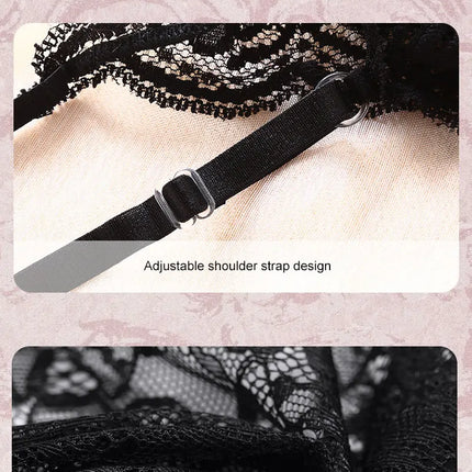 2024 Summer 2 Pcs Women's New Sexy Lace See-Through Pajamas Black Pink Cute Clothes Comfortable Breathable Suspender Shorts Set