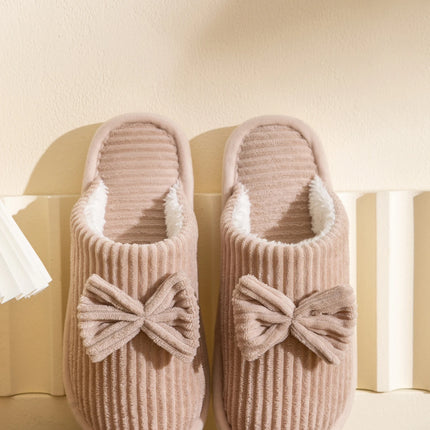 Fashion Women's Bow Slippers Fall/Winter Indoor Bedroom Floor Lightweight and Comfortable&Soft Warm Slippers for Home