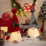 1~4pcs 2024 Christmas Doll Elf Knitted Gnome with Led Night Light Christmas Decorations for Home Xmas Navidad New Year 2025 Gift