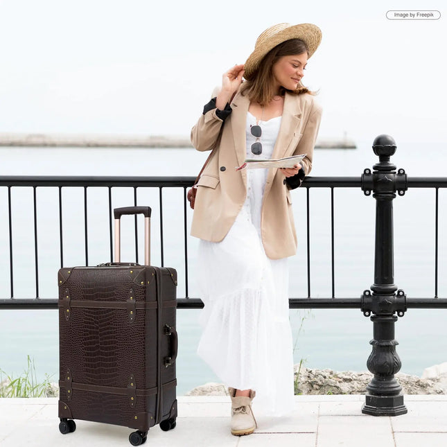 Urecity Vintage Luggage Set Retro Suitcase For Men&Women Business Luggage for Travel Rolling Suitcase With Handbag 14Inches