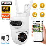 FUERS 5K 10MP Dual Lens IP Camera Tuya Smart Home Security Auto Tracking Wireless Alarm WIFI CCTV Surveillance Outdoor Camera