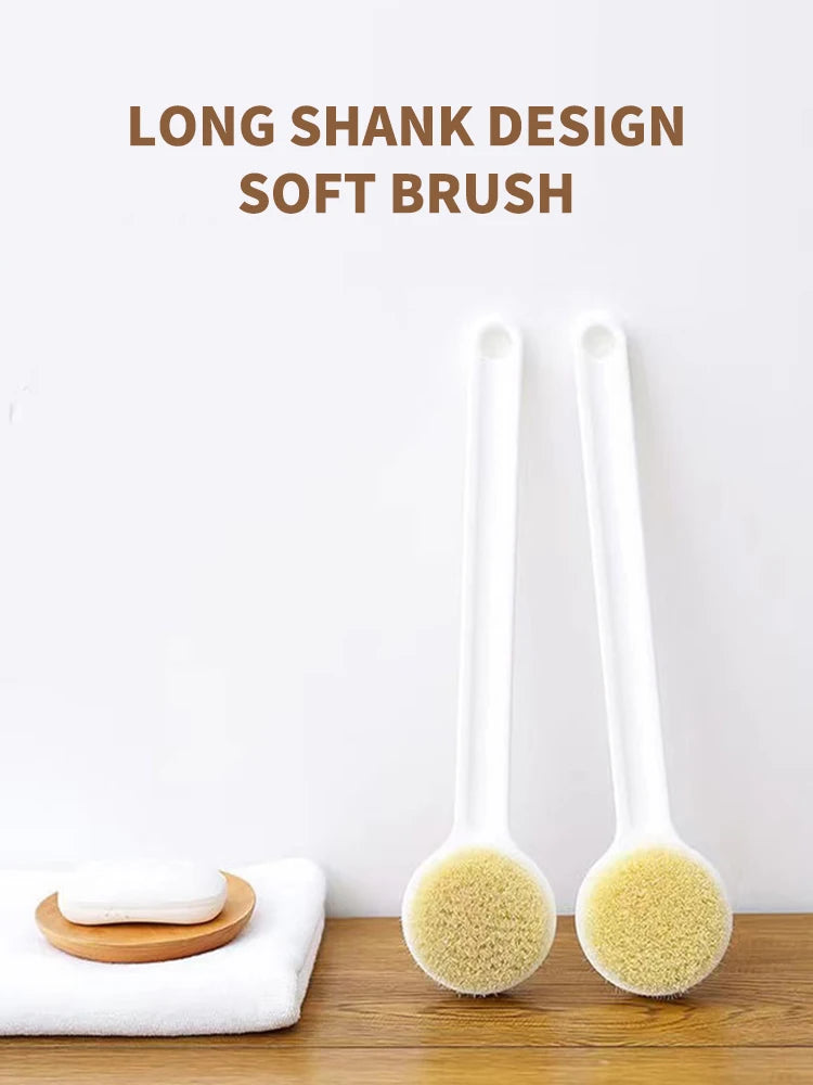 1 Pack Long Handle Shower Brush Unisex Senior Single Side Back Brush Bath Brush Exfoliating Suitable For Wet And Dry Brushes