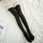 Fall Winter Adult Pantyhose Milk White Silk Socks for Girls Lolita Velvet Thin Bottom Jumpsuit Socks Women