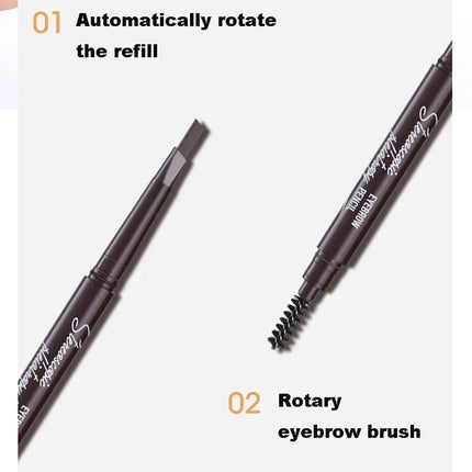 5 Colors Eyebrow Cosmetics Pencil Waterproof Double-headed Eyebrow Tattoo Natural Long Lasting Makeup Paint Eyebrow Pencil