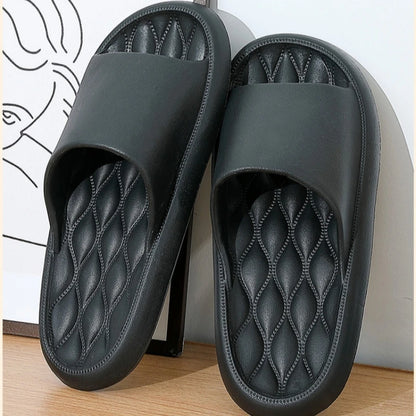 Concise Men's Home Slippers Anti-slip Anti-odor Thick Soft Sole Bathroom Cool Beach Women EVA Flat Silders Shoes Indoor Outdoor
